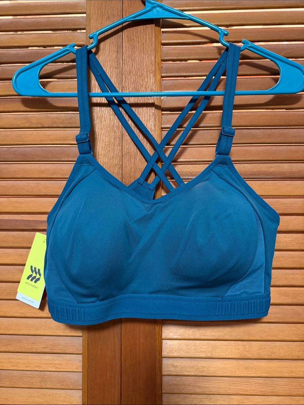 all in motion Teal Crisscross Strappy Sports Bra